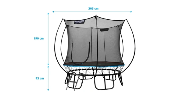 Trampolína Marimex FreeJump 305 cm (ochranná sieť + schodíky + kotviaca sada ZADARMO) + Vírivý bazén MSPA Otium M-OT061