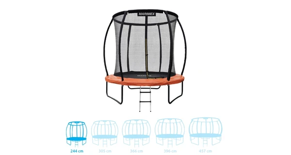 Trampolína Marimex Premium 244 cm + vnútorná ochranná sieť + rebrík ZDARMA