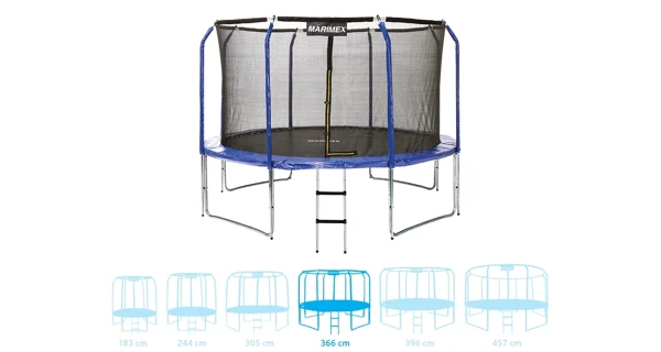 Trampolína Marimex Standard 366 cm - zelená + vnútorná ochranná sieť + schodíky ZADARMO