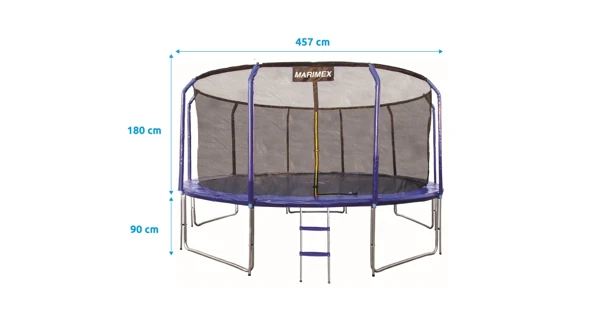 Trampolína Marimex Standard 457 cm + vnútorná ochranná sieť + rebrík ZADARMO