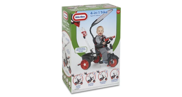 Trojkolka 4v1 Šport - červená/biela