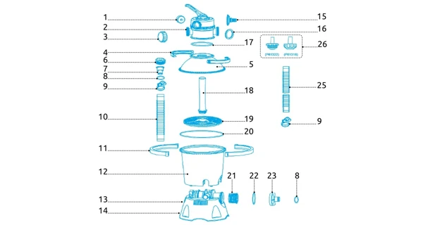 Ventil 6-cestný k filtrácii ProStar 2 m3/h