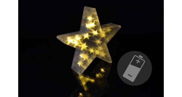 Vianočná hviezda 20 LED - teplá biela