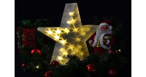 Vianočná hviezda 20 LED - teplá biela