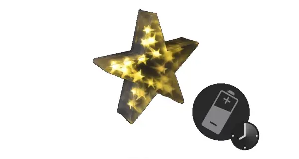 Vianočná hviezda 20 LED - teplá biela