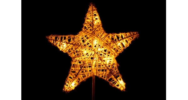 Vianočná stojacia hviezda 10 LED - zlatá