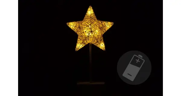 Vianočná stojacia hviezda 10 LED - zlatá