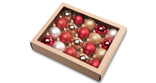 Vianočné gule 4,5 cm - tradičný set