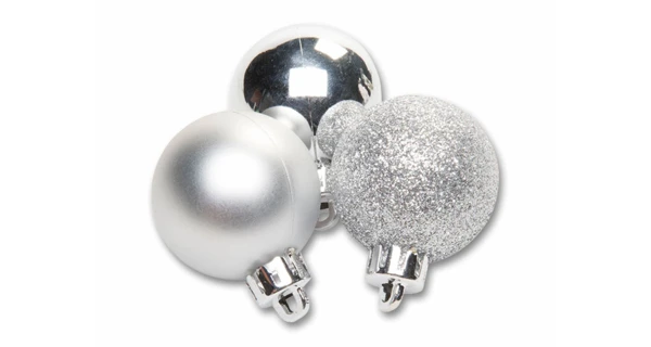 Vianočné gule 4 cm - strieborné