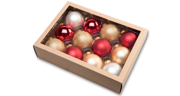 Vianočné gule  6,5 cm - tradičný set