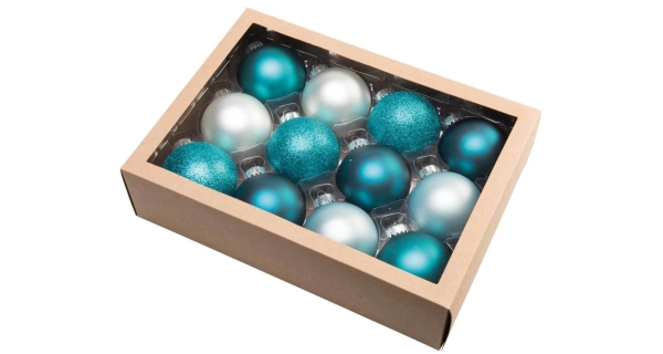 Vianočné gule 6,5 cm - zimný set