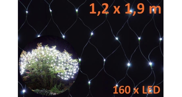 Vianočné osvetlenie - sieť svetelná 1,2x1,9m - studená biela