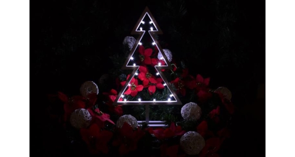 Vianočné osvetlenie  - stromček LED - studená biela- 38cm