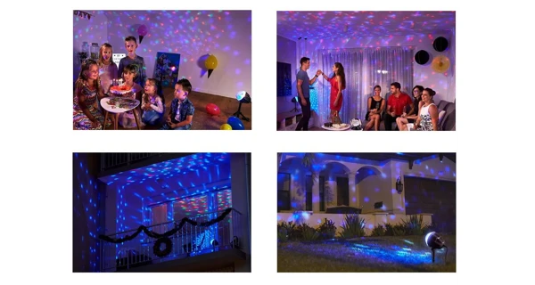 Vianočný laserový projektor - 4 farby, 122 efektov, 132 m2