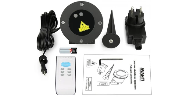 Vianočný laserový projektor - zelená, červená, s časovačom, 20 x 20 m