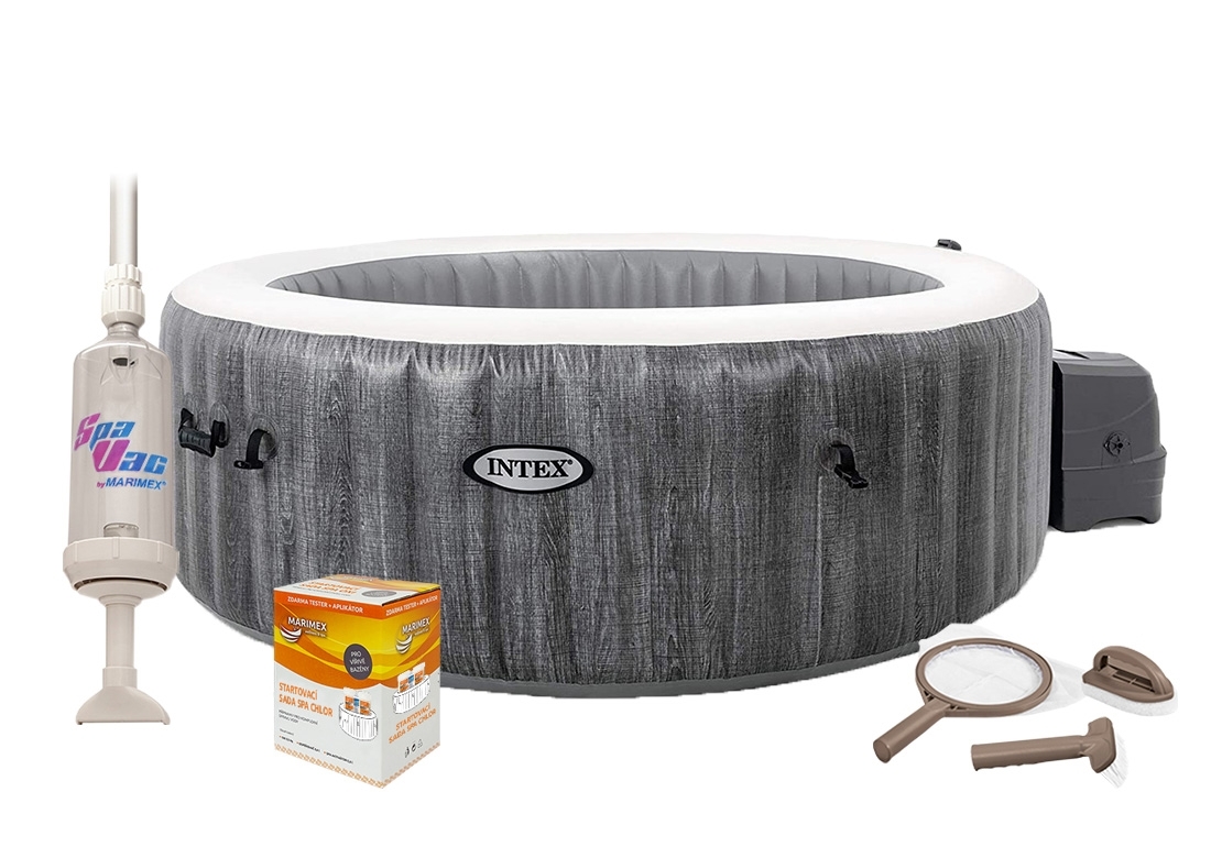 Intex | Vírivý bazén Pure Spa - Bubble Greywood Deluxe AP 4 + výhodný set príslušenstva | 19900145