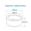 Vírivý bazén Pure Spa Bubble HWS 8 NP + Solárna sprcha UNO 35 l hliníková s LED svetlom