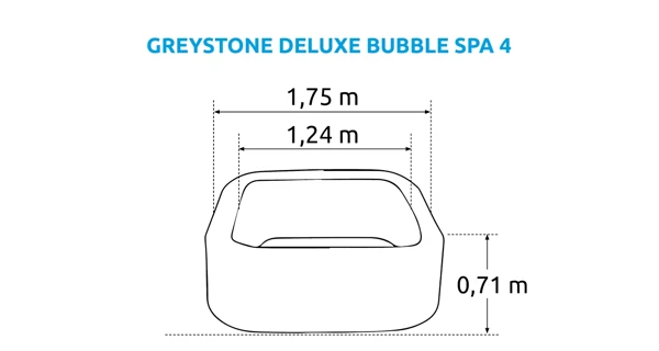 Vírivý bazén Pure Spa Greystone Deluxe Bubble Spa 4 NP + výhodný set príslušenstva