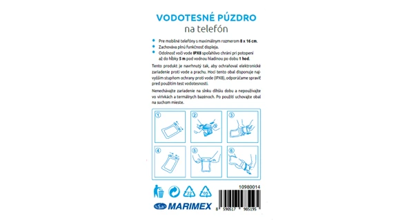 Vodeodolný obal na mobil
