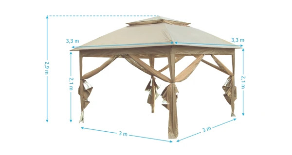 Záhradný altánok Marimex Vista 3x3 m - béžový