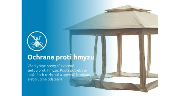 Záhradný altánok Marimex Vista 3x3 m - béžový