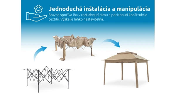 Záhradný altánok Marimex Vista 3x3 m - béžový