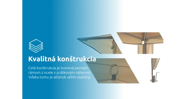 Záhradný altánok Marimex Vista 3x3 m - béžový