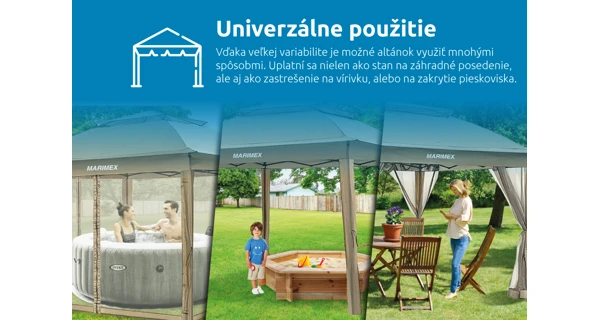 Záhradný altánok Marimex Vista 3x3 m - béžový