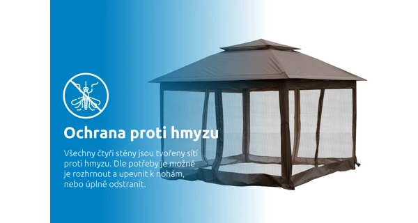 Záhradný altánok Marimex Vista 3x3 m - hnedý