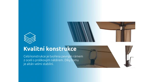 Záhradný altánok Marimex Vista 3x3 m - hnedý