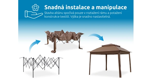 Záhradný altánok Marimex Vista 3x3 m - hnedý