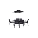 Záhradný set so slnečníkom Ramada (1x stôl + 6x stolička)