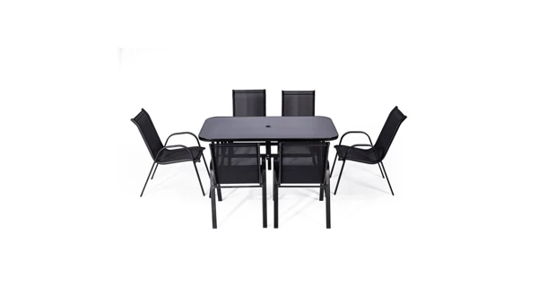 Záhradný set so slnečníkom Ramada (1x stôl + 6x stolička)