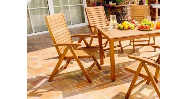 Záhradný stôl Orlando 150 x 82 cm + 4x polohovacie kreslo Orlando