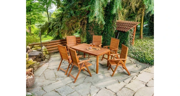 Záhradný stôl Orlando 150 x 82 cm + 4x polohovacie kreslo Orlando