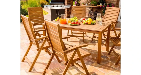 Záhradný stôl Orlando 150 x 82 cm + 6x polohovacie kreslo Orlando