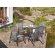 Záhradný stôl Tavio 160 cm + 4x pevné kreslo Savoy Basic